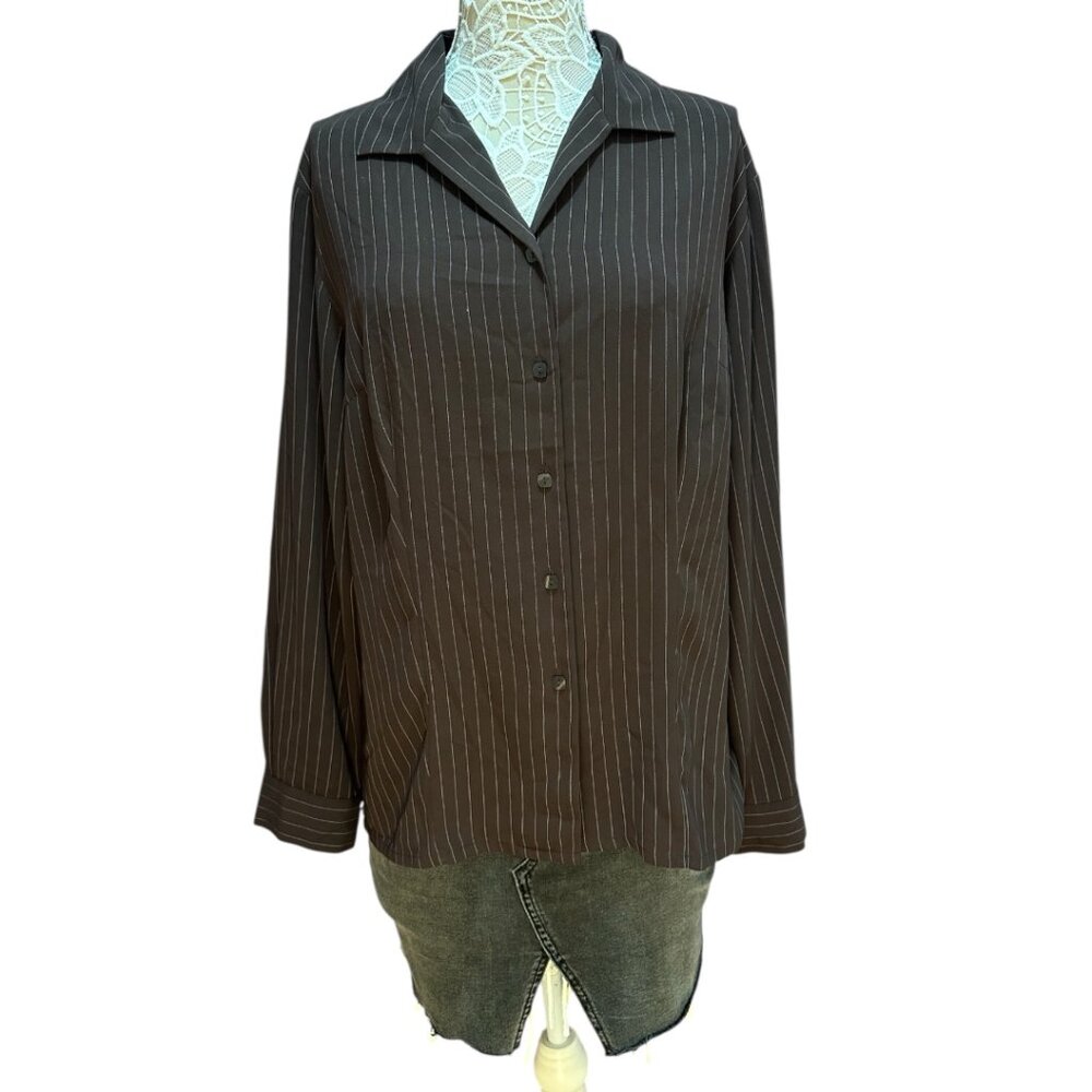 Covington Button Down Pinstripe Blouse - image 3